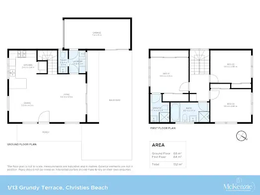 Floorplan of Homely townhouse listing, 1/13 Grundy Terrace, Christies Beach SA 5165