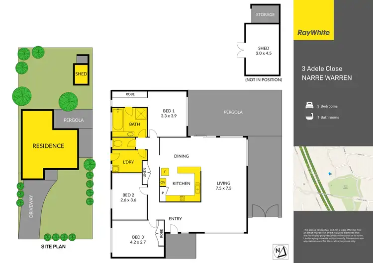 Floorplan of Homely house listing, 3 Adele Close, Narre Warren VIC 3805