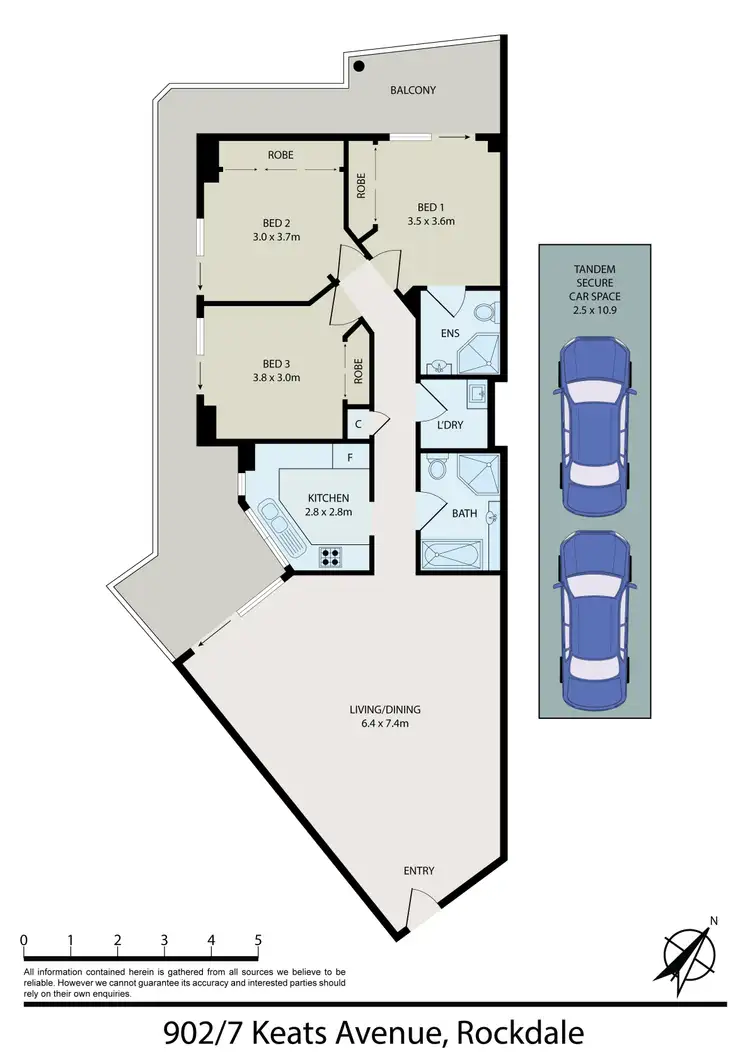 Floorplan of Homely apartment listing, 902/7 Keats Ave, Rockdale NSW 2216