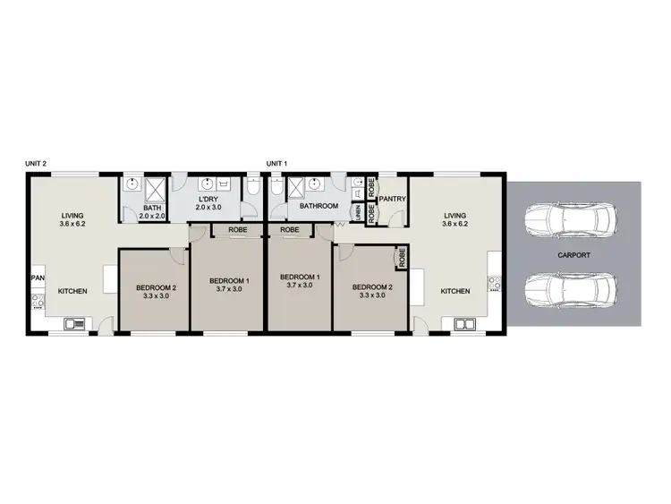 Floorplan of Homely semi-detached listing, 38 Edlorowa Street, Sun Valley QLD 4680
