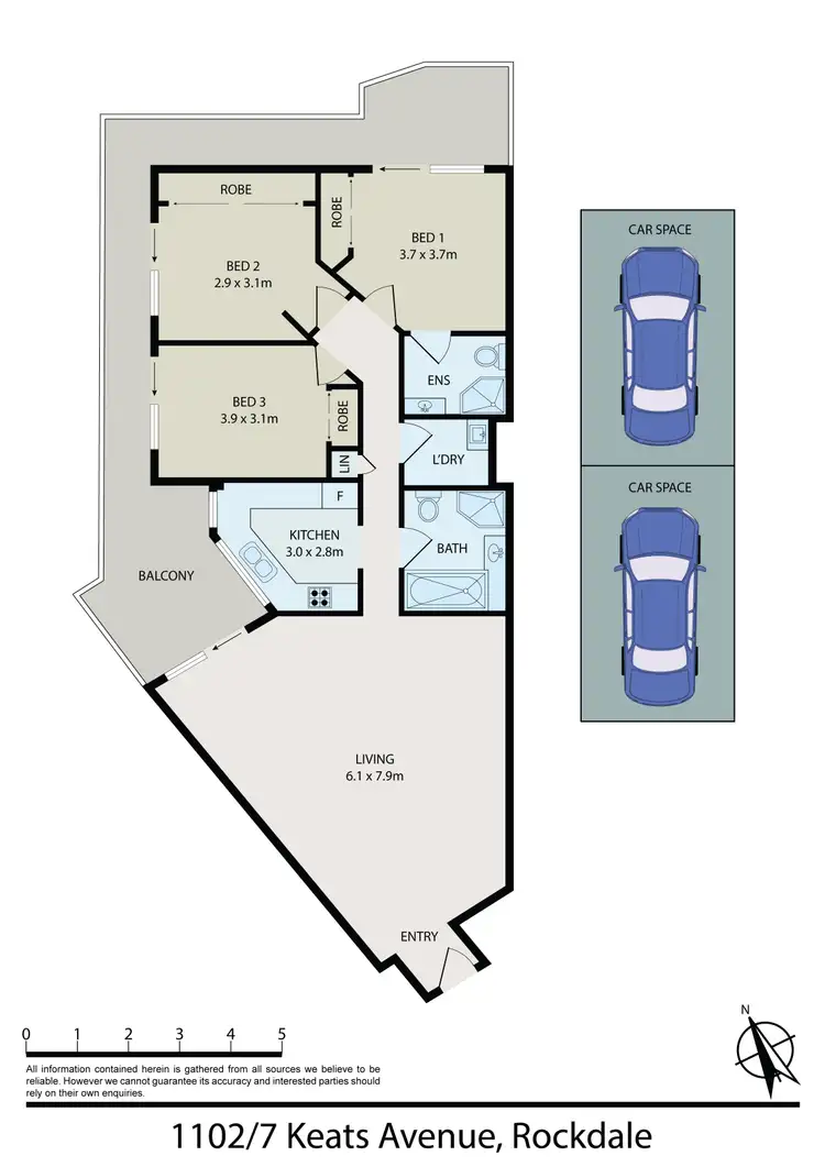 Floorplan of Homely apartment listing, 1102/7 Keats Ave, Rockdale NSW 2216