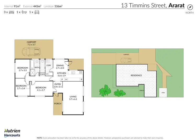 Floorplan of Homely house listing, 13 Timmins Street, Ararat VIC 3377