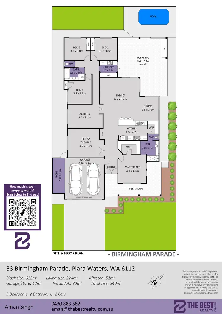Floorplan of Homely house listing, 33 Birmingham Parade, Piara Waters WA 6112