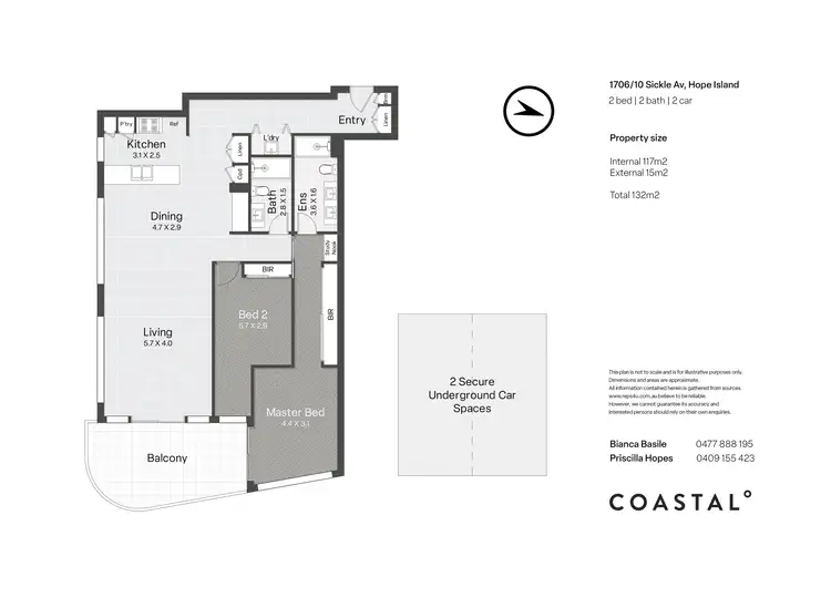 Floorplan of Homely apartment listing, 1706/10 Sickle Avenue, Hope Island QLD 4212