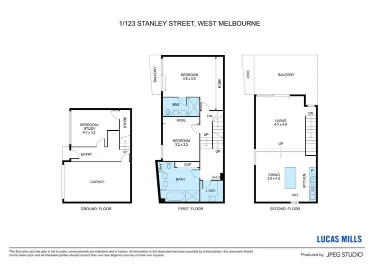 Floorplan of Homely townhouse listing, 1/123 Stanley Street, West Melbourne VIC 3003