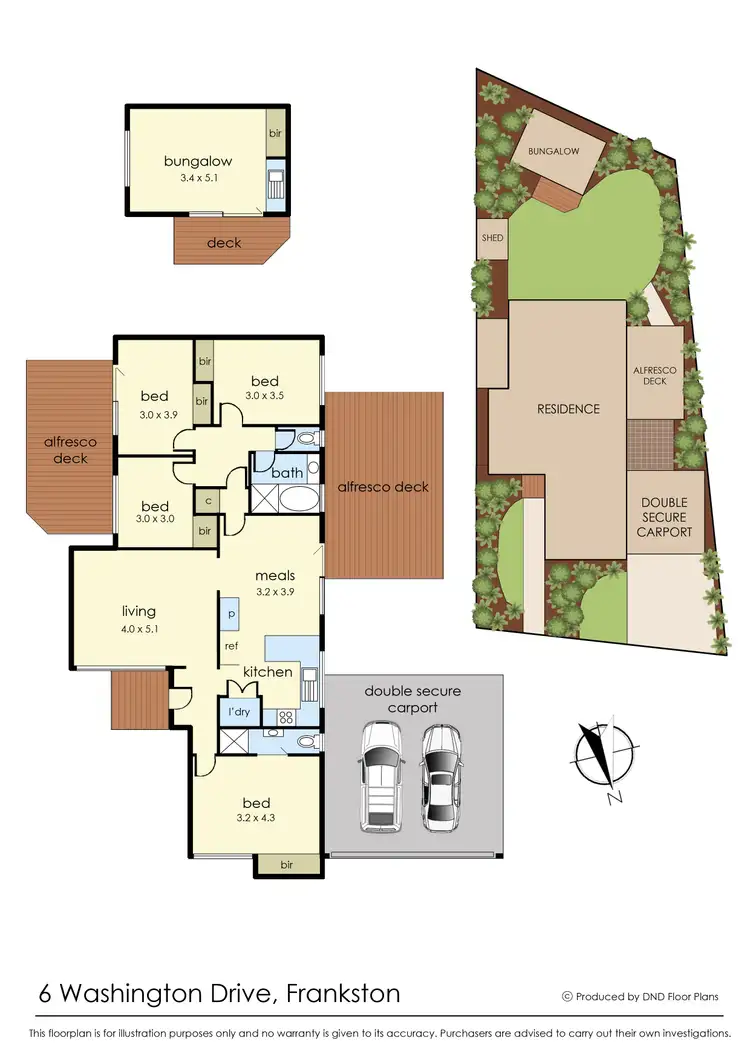 Floorplan of Homely house listing, 6 Washington Drive, Frankston VIC 3199