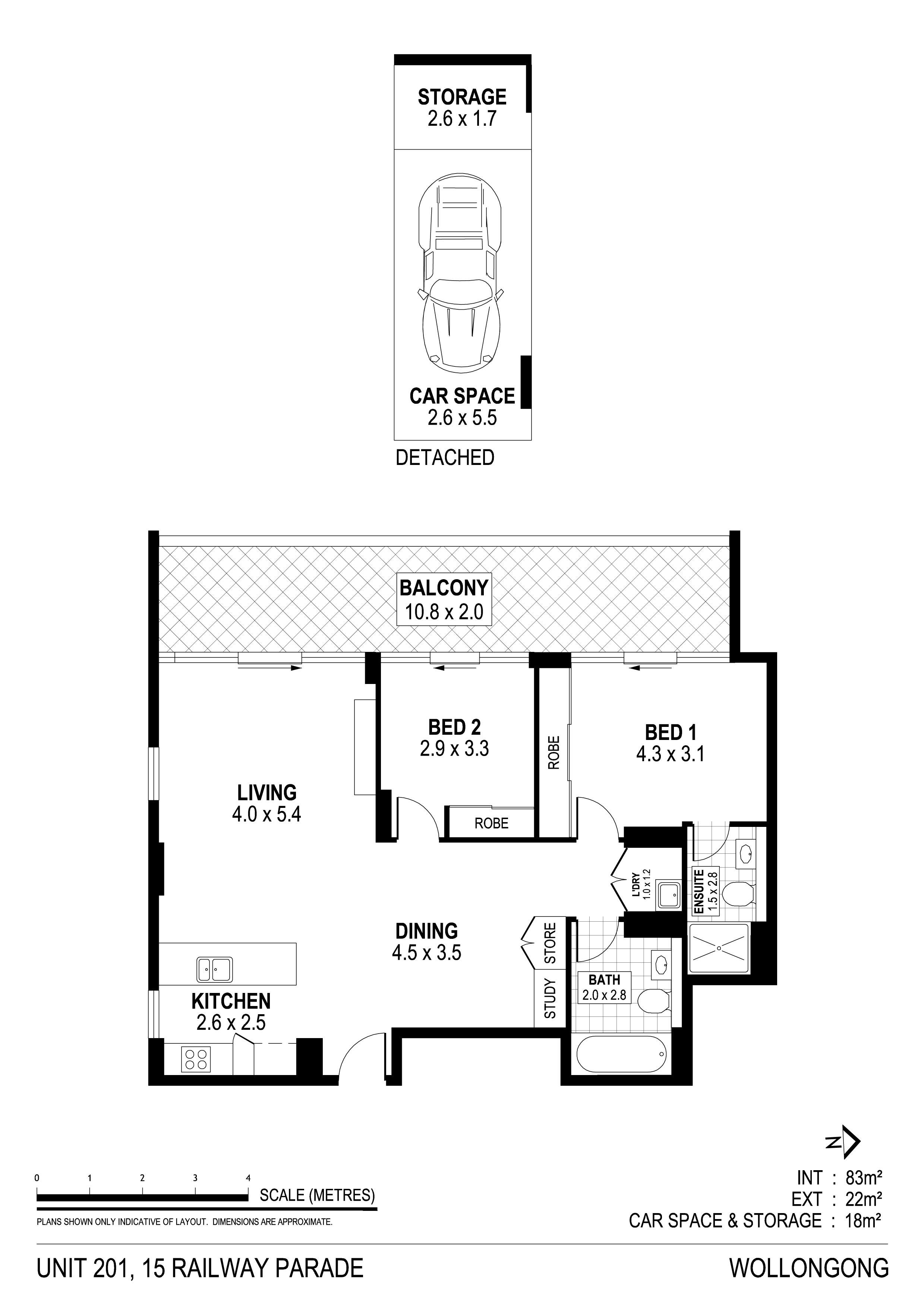 Floorplan of Homely apartment listing, 201/15 Railway Parade, Wollongong NSW 2500