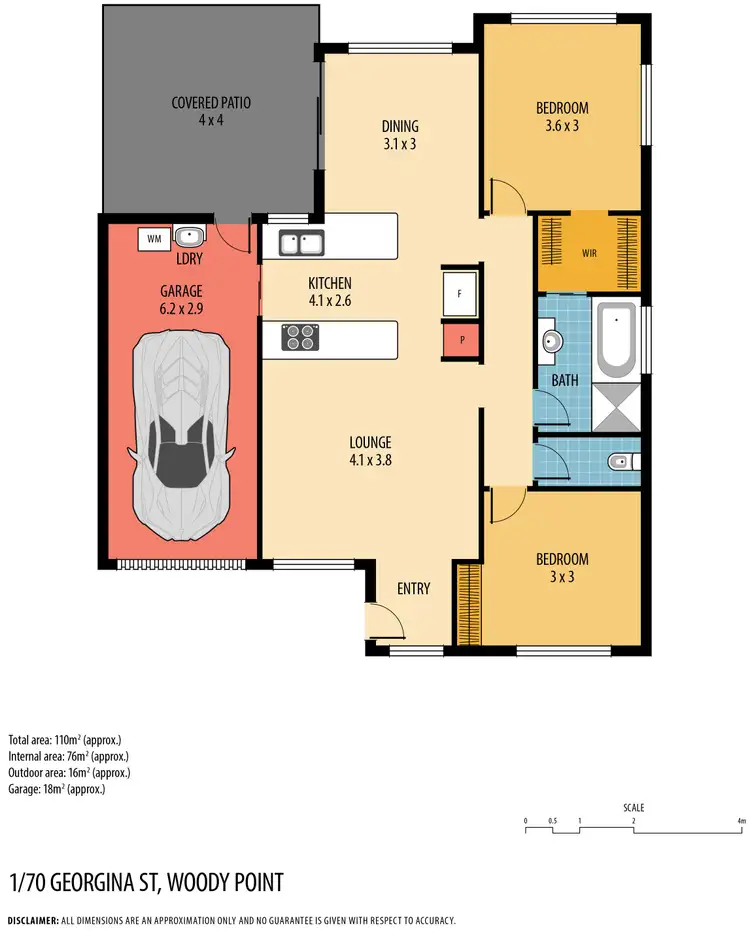 Floorplan of Homely villa listing, 1/70 Georgina Street, Woody Point QLD 4019