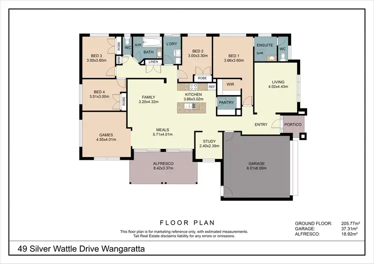 Floorplan of Homely house listing, 49 Silver Wattle Drive, Wangaratta VIC 3677