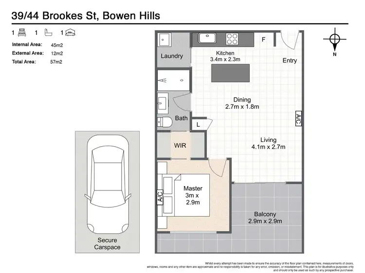 Floorplan of Homely unit listing, 39/44 Brookes Street, Bowen Hills QLD 4006