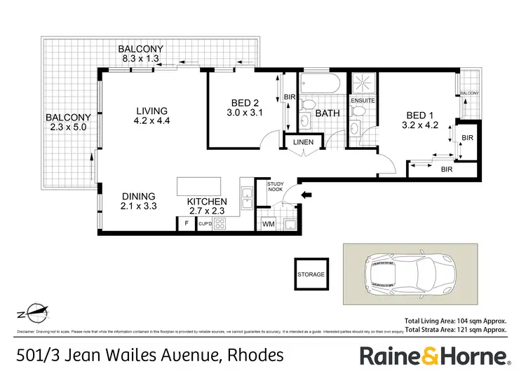 Floorplan of Homely apartment listing, 501/3 Jean Wailes Avenue, Rhodes NSW 2138