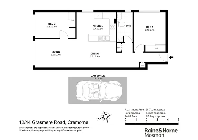 Floorplan of Homely apartment listing, 12/44 Grasmere Road, Cremorne NSW 2090