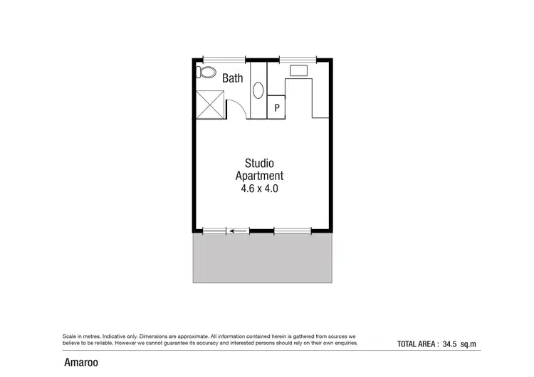 Floorplan of Homely studio listing, 31/61-79 Mandalay Avenue, Nelly Bay QLD 4819