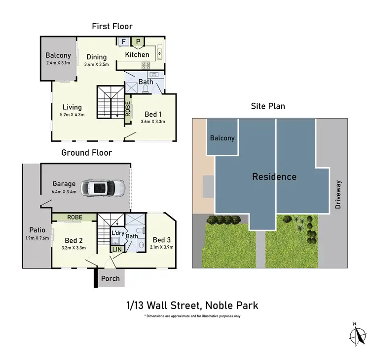 Floorplan of Homely townhouse listing, 1/13 Wall Street, Noble Park VIC 3174