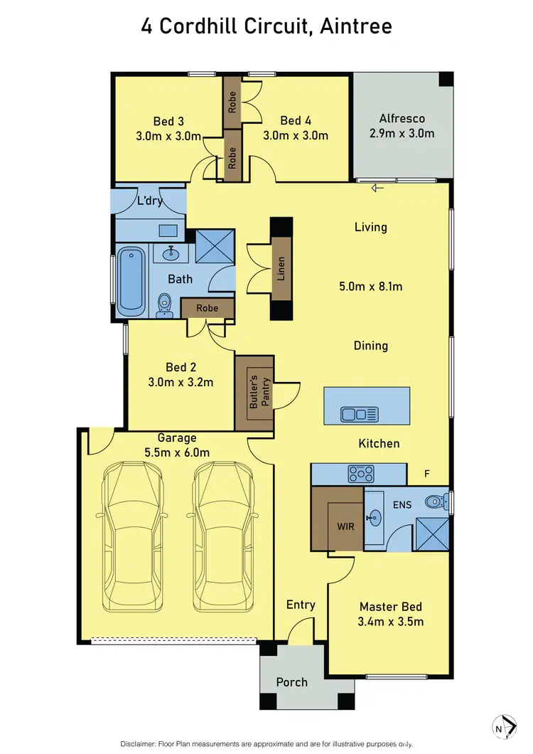 Floorplan of Homely house listing, 4 Cordhill Circuit, Aintree VIC 3336