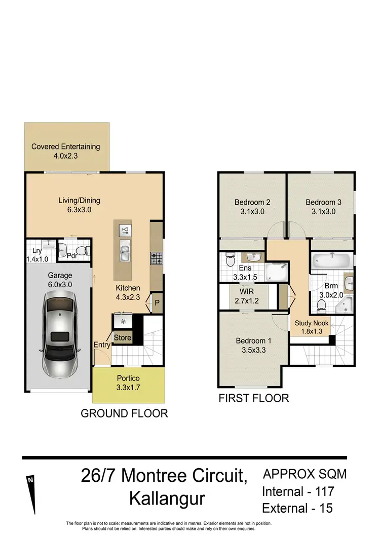 Floorplan of Homely unit listing, 26/7 Montree Circuit, Kallangur QLD 4503
