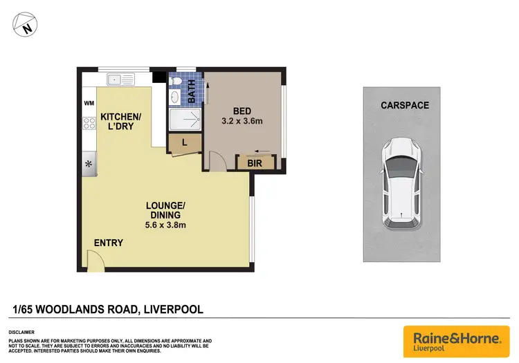 Floorplan of Homely unit listing, 1/65 Woodlands Road, Liverpool NSW 2170