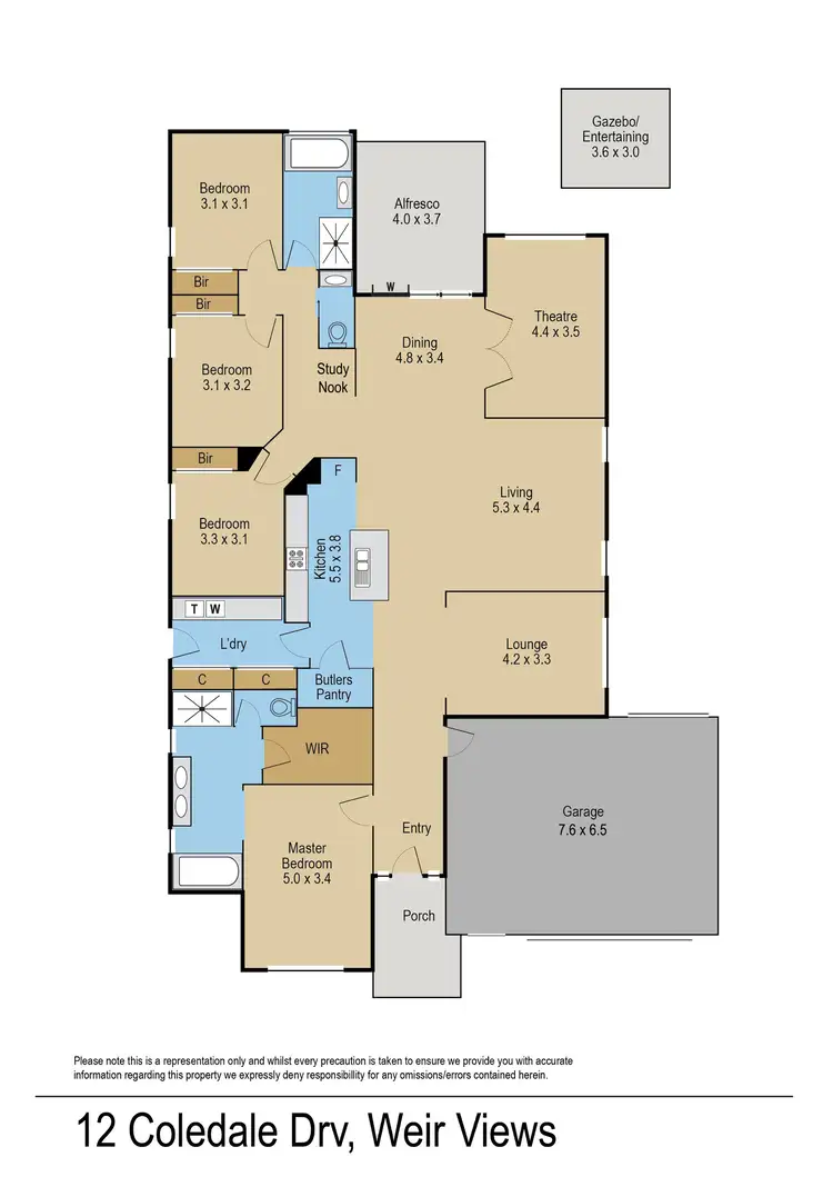 Floorplan of Homely house listing, 12 Coledale Drive, Weir Views VIC 3338