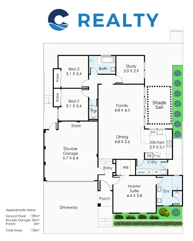 Floorplan of Homely house listing, 176A Wilding Street, Doubleview WA 6018