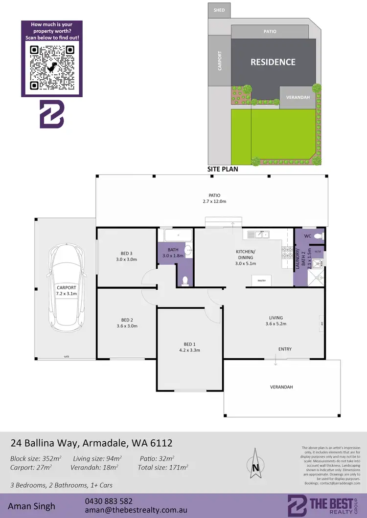 Floorplan of Homely house listing, 24 Ballina Way, Armadale WA 6112