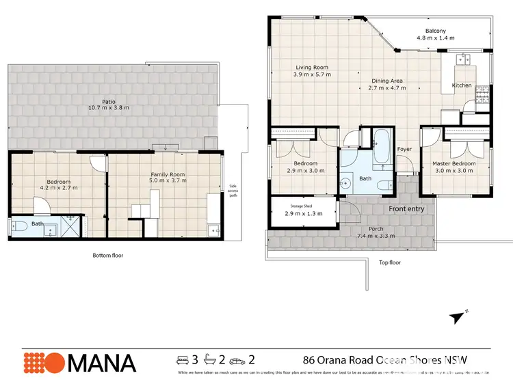 Floorplan of Homely house listing, 86 Orana Road, Ocean Shores NSW 2483