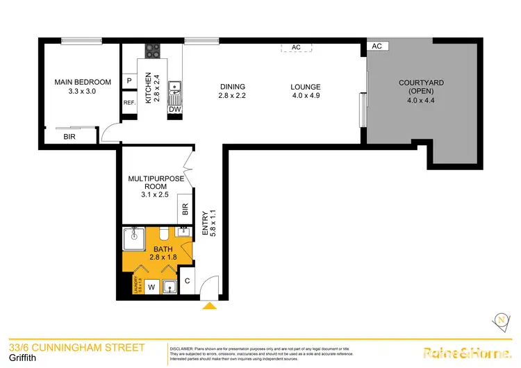 Floorplan of Homely apartment listing, 33/6 Cunningham Street, Griffith ACT 2603