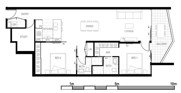 Floorplan of Homely apartment listing, 304/60 Doggett Street, Newstead QLD 4006