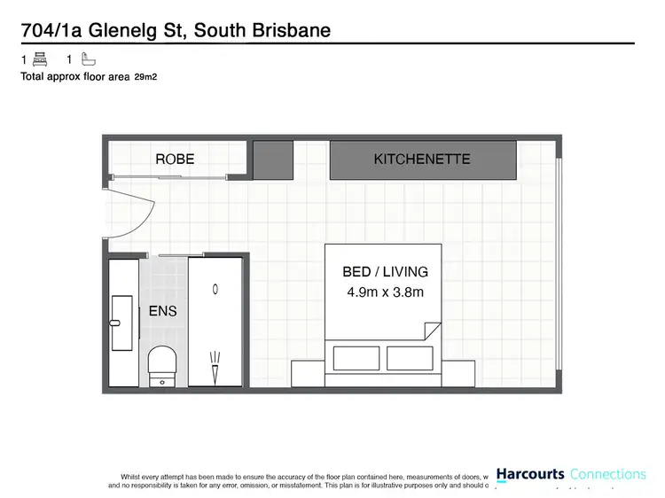 Floorplan of Homely unit listing, 189/1A Glenelg Street, South Brisbane QLD 4101