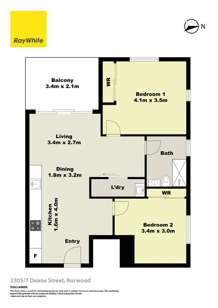 Floorplan of Homely apartment listing, 2305/7 Deane Street, Burwood NSW 2134