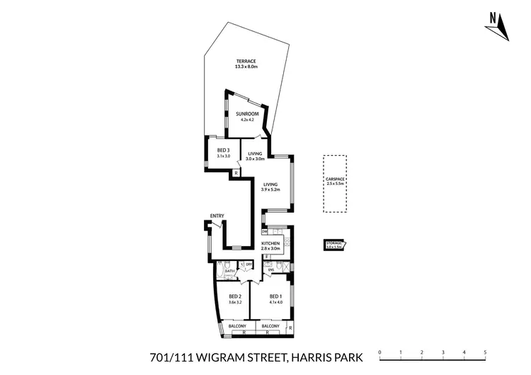 Floorplan of Homely apartment listing, 701/111 Wigram Street, Harris Park NSW 2150