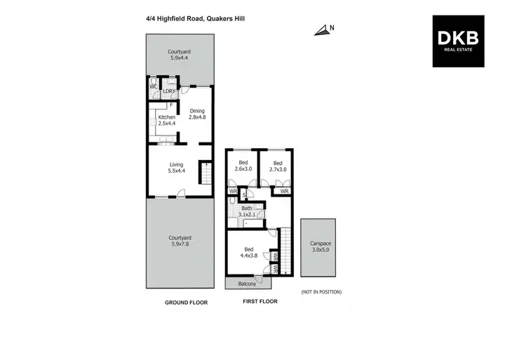 Floorplan of Homely townhouse listing, 4/4 Highfield Road, Quakers Hill NSW 2763