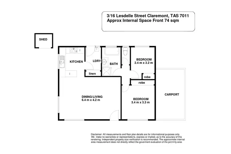 Floorplan of Homely unit listing, 3/16 Lesdelle Street, Claremont TAS 7011