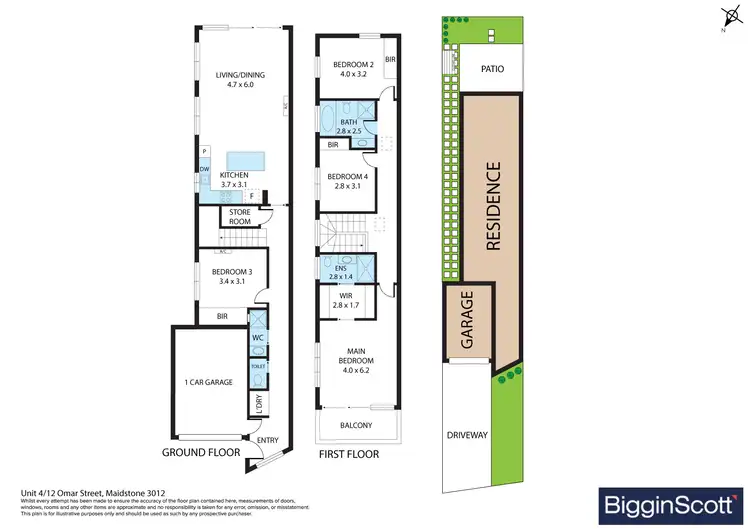 Floorplan of Homely townhouse listing, 4/12 Omar Street, Maidstone VIC 3012