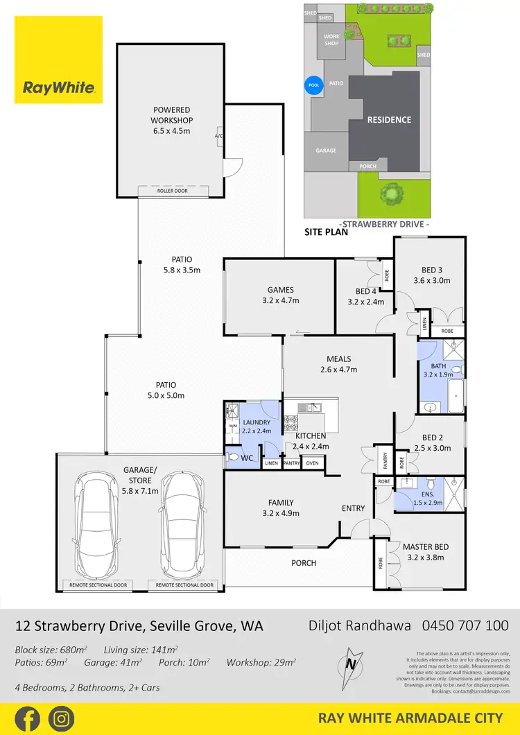 Floorplan of Homely house listing, 12 Strawberry Drive, Seville Grove WA 6112