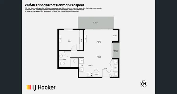 Floorplan of Homely apartment listing, 210/40 Trinca Street, Denman Prospect ACT 2611