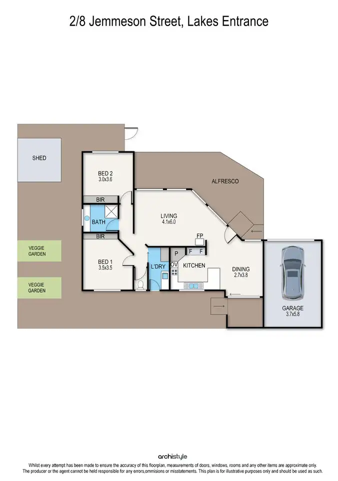 Floorplan of Homely unit listing, 2/8 Jemmeson Street, Lakes Entrance VIC 3909