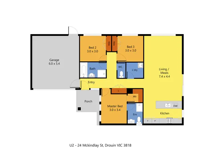 Floorplan of Homely house listing, 2/24 Mckindlay Street, Drouin VIC 3818