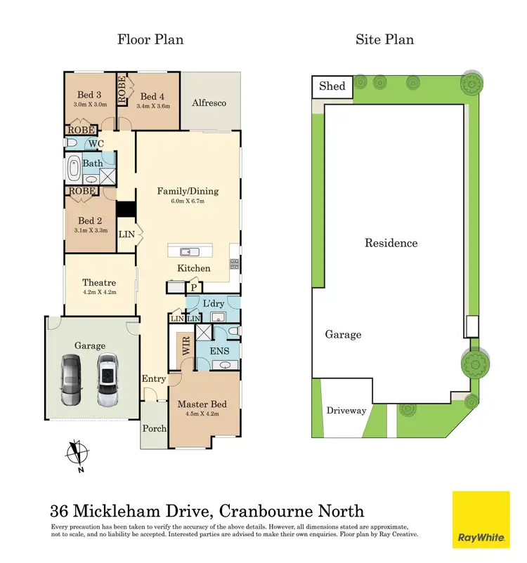 Floorplan of Homely house listing, 36 Mickleham Drive, Cranbourne North VIC 3977