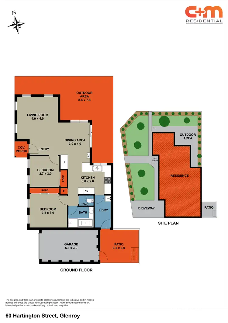 Floorplan of Homely townhouse listing, 60 Hartington Street, Glenroy VIC 3046