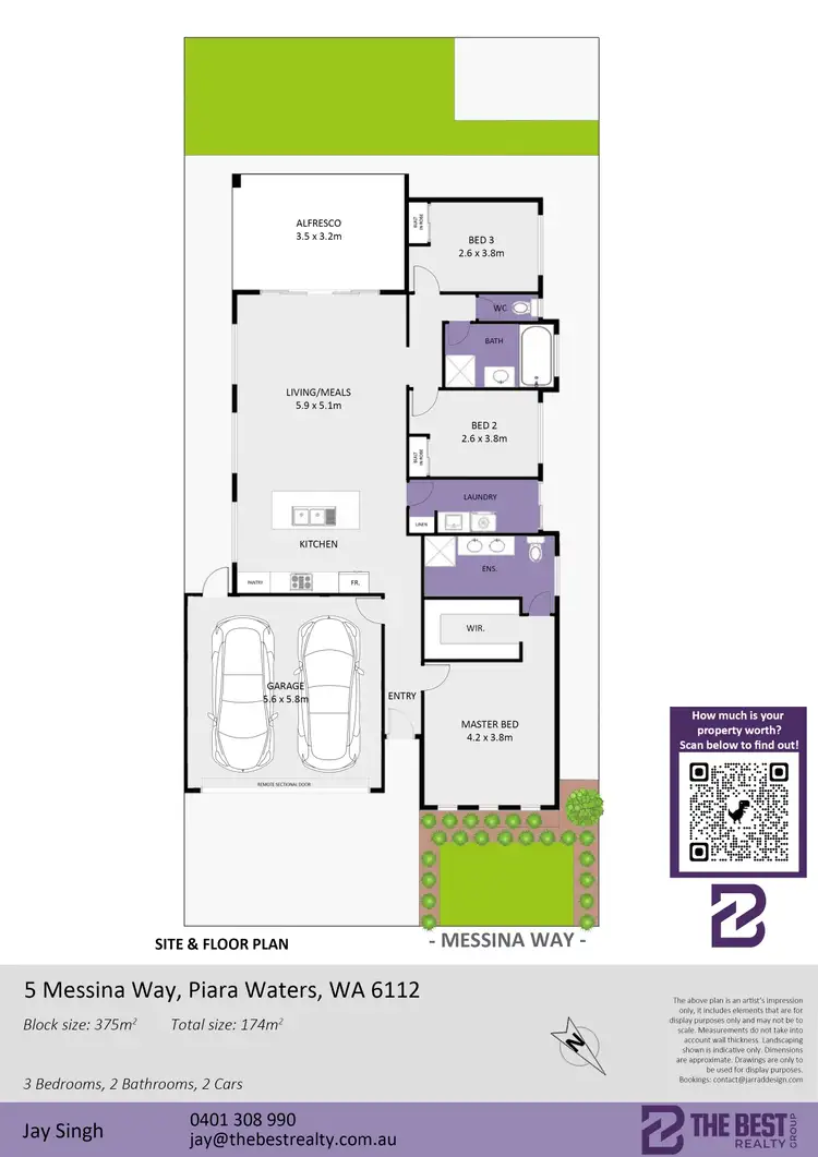 Floorplan of Homely house listing, 5 Messina Way, Piara Waters WA 6112