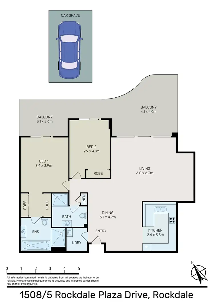 Floorplan of Homely apartment listing, 1508/5 Rockdale Plaza Drive, Rockdale NSW 2216