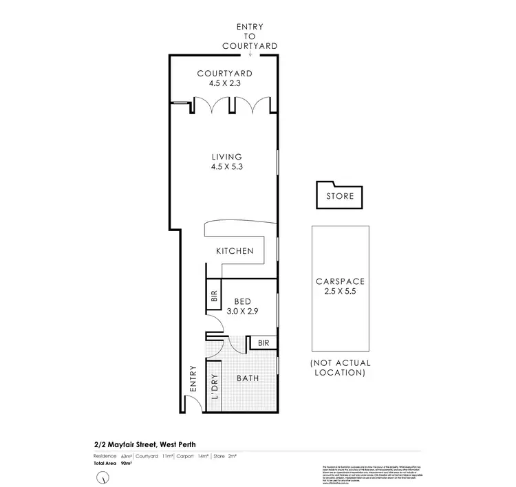 Floorplan of Homely apartment listing, 2/2 Mayfair Street, West Perth WA 6005