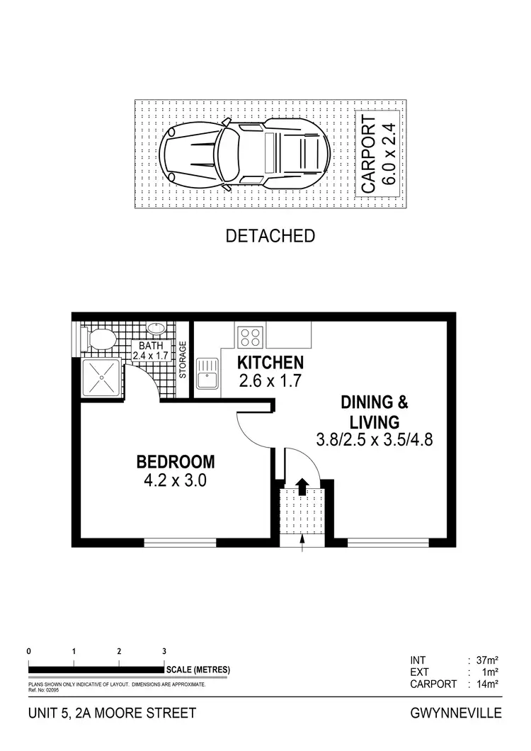 Floorplan of Homely unit listing, 5/2A Moore Street, Gwynneville NSW 2500