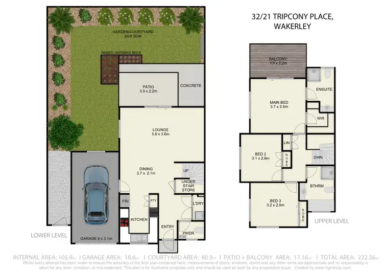 Floorplan of Homely townhouse listing, 32/21 Tripcony Place, Wakerley QLD 4154