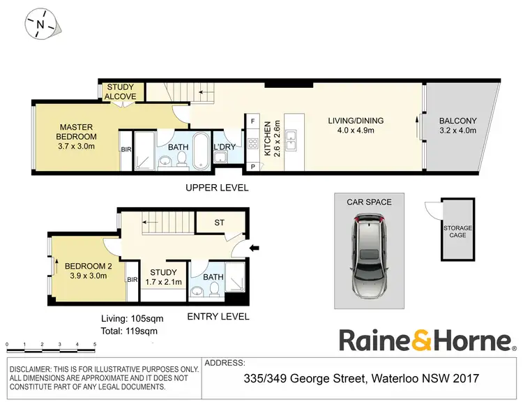 Floorplan of Homely apartment listing, 335/349 George Street, Waterloo NSW 2017