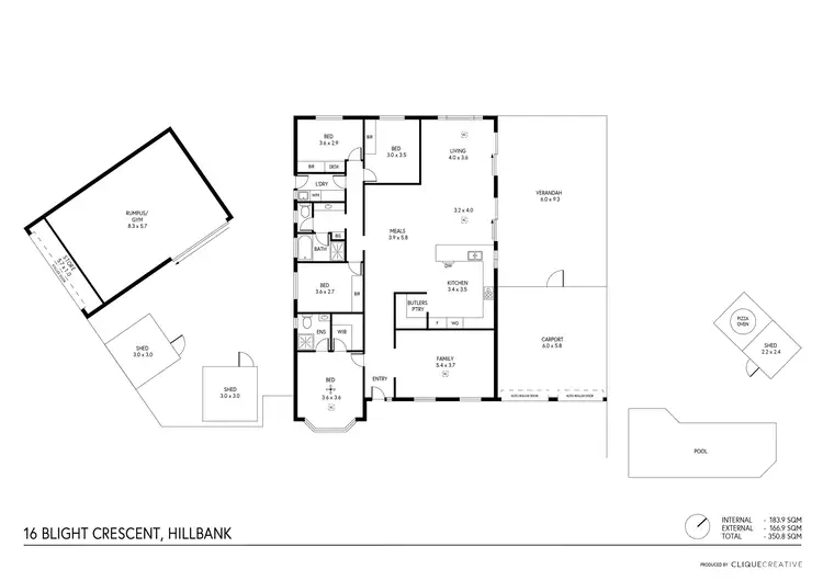Floorplan of Homely house listing, 16 Blight Crescent, Hillbank SA 5112