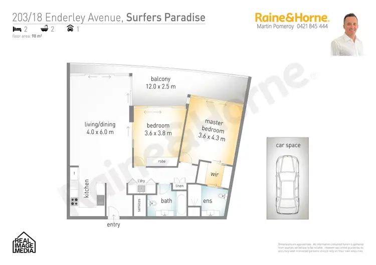 Floorplan of Homely apartment listing, 203/18 Enderley Ave, Surfers Paradise QLD 4217
