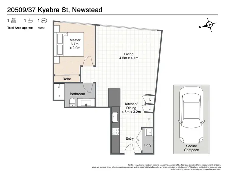 Floorplan of Homely unit listing, 20509/37 Kyabra Street, Newstead QLD 4006