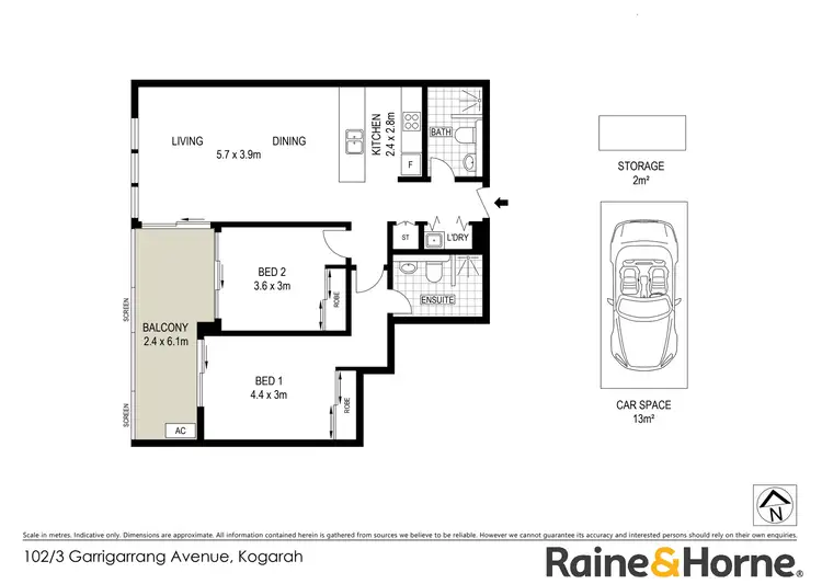 Floorplan of Homely unit listing, 102/3 Garrigarrang Avenue, Kogarah NSW 2217