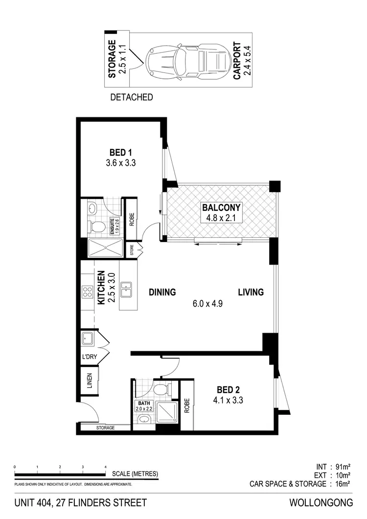 Floorplan of Homely apartment listing, 404/27 Flinders Street, Wollongong NSW 2500